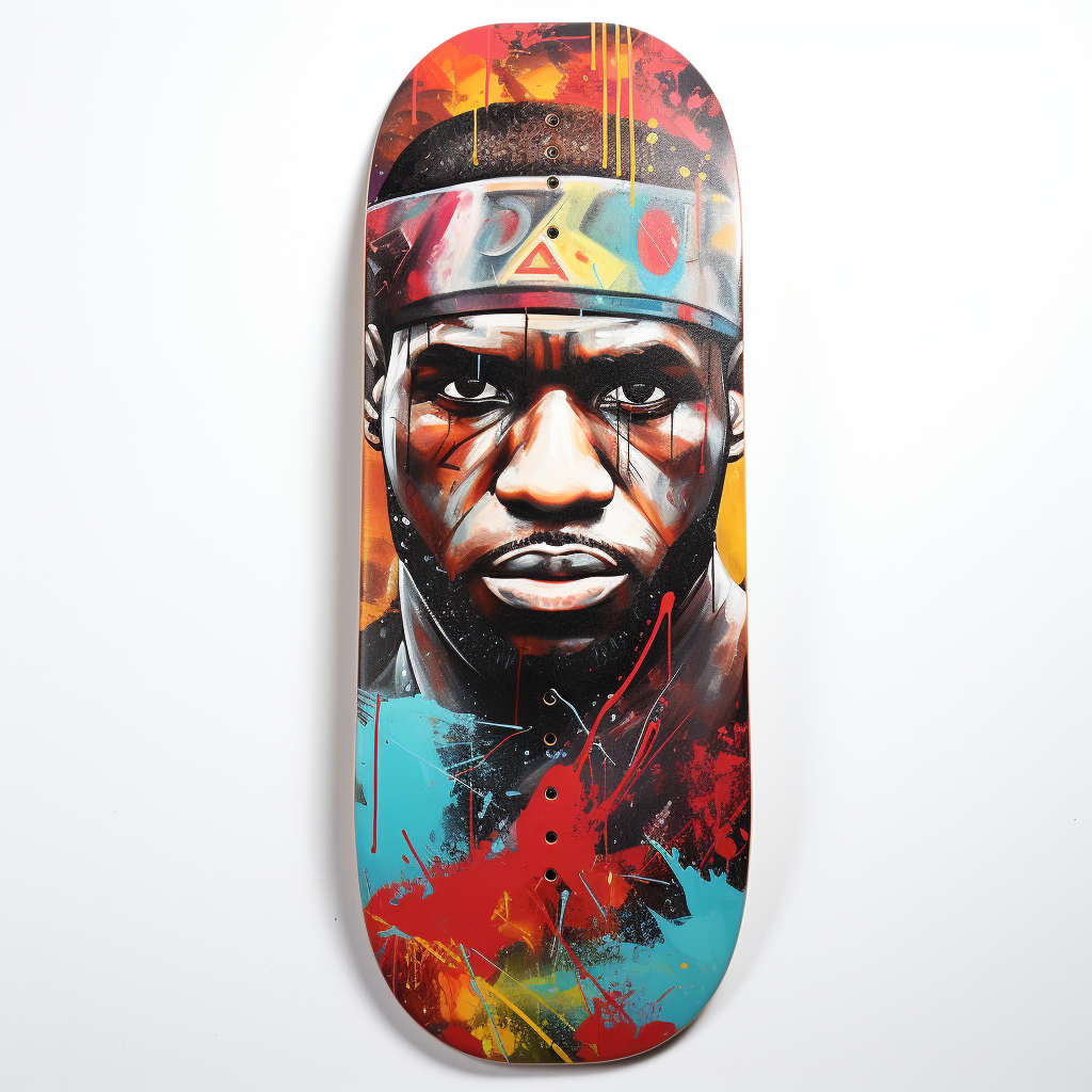 LeBron James riding a skateboard