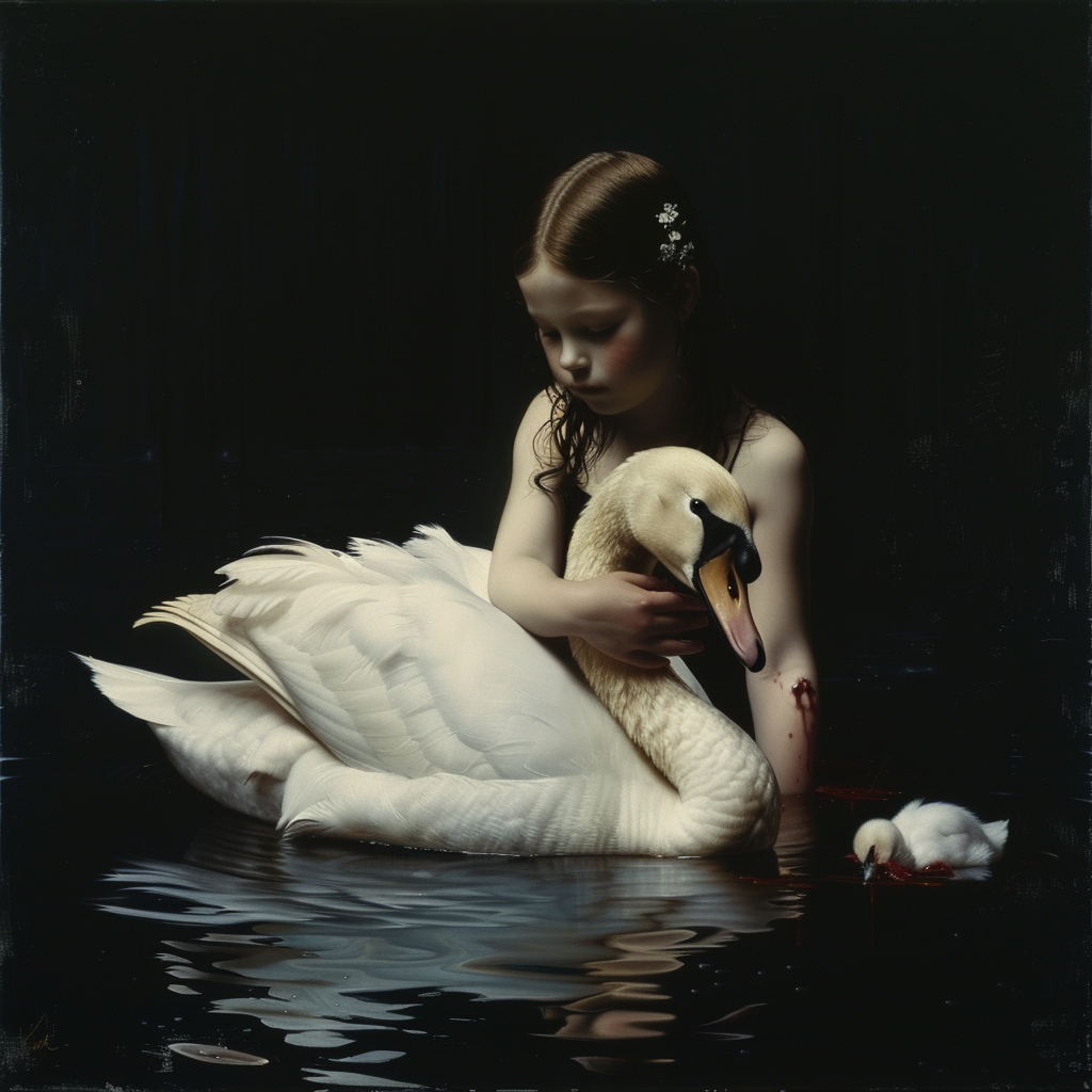 Leda and Swan Painting Horror