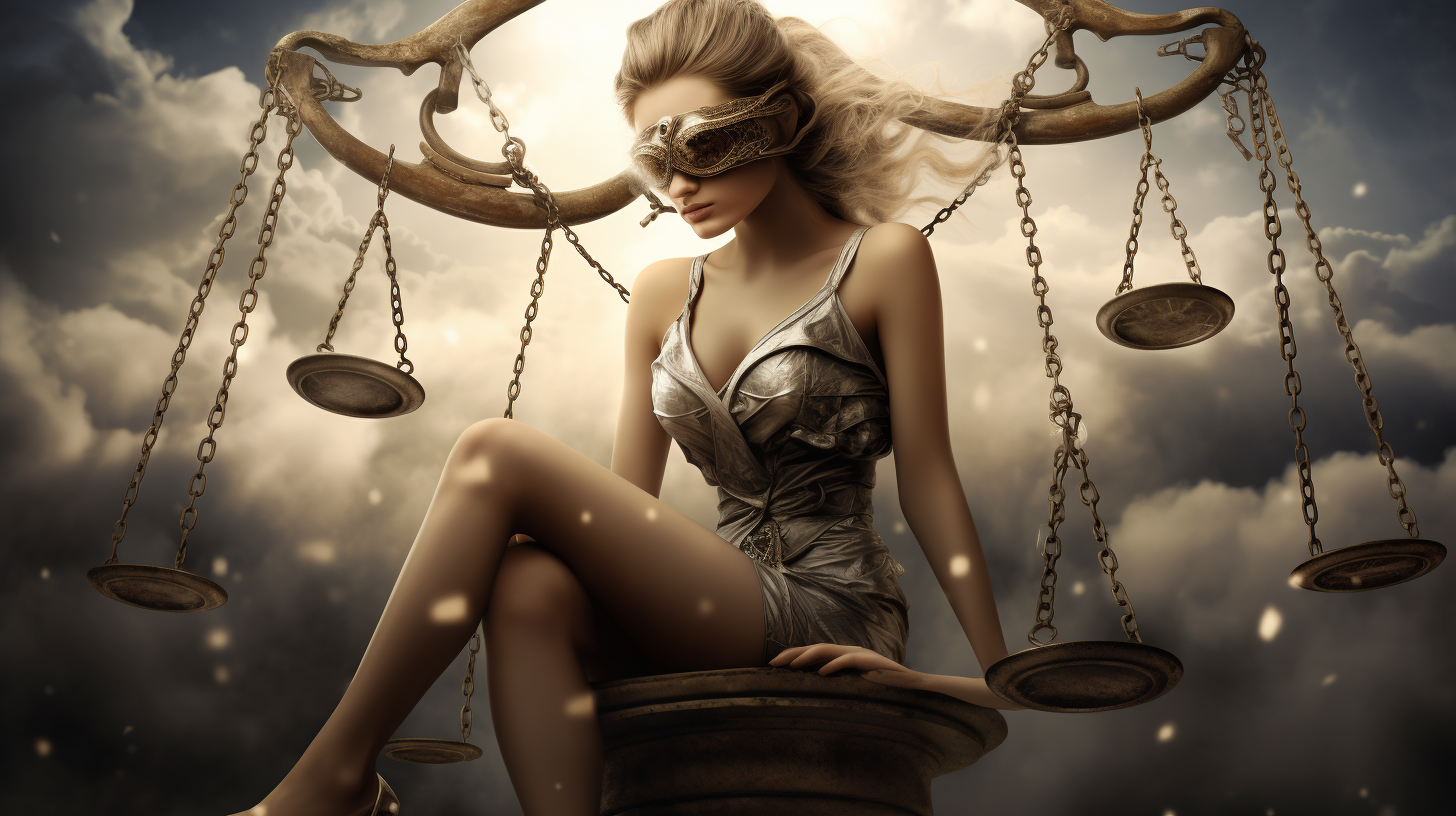 Woman holding scales of justice blindfolded