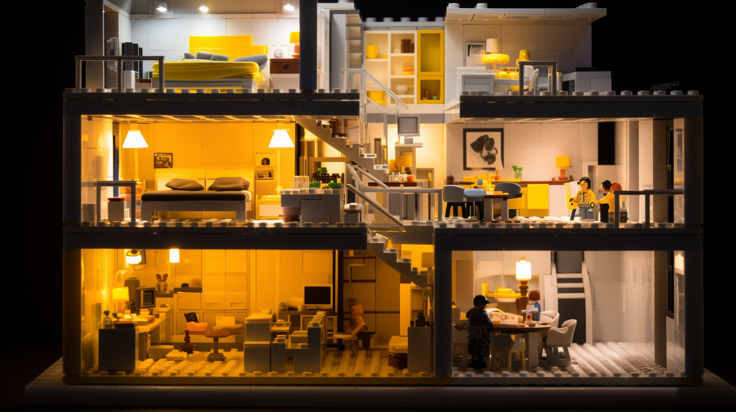 Lego Apartment Plan with Shining Light