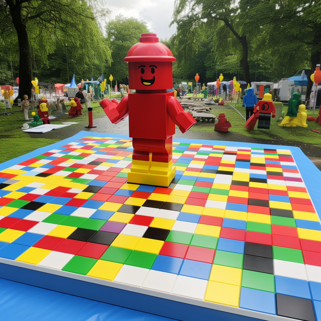 Life Size Lego Board Game in Park