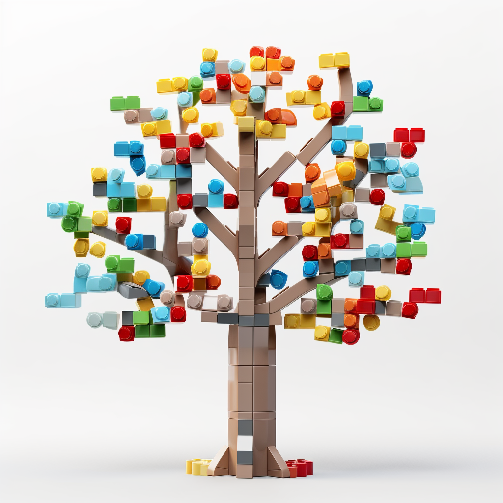 Minimalist Lego brick tree design