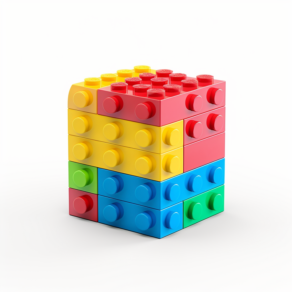 Lego brick on white background