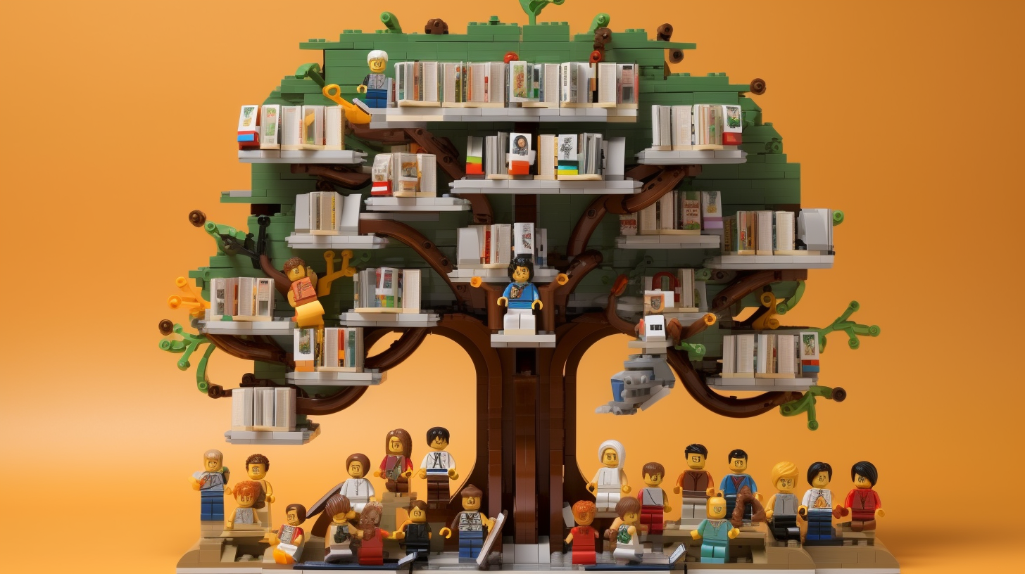 Lego building block family tree design