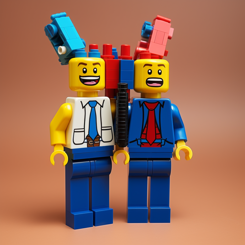 Lego Character with Two Heads