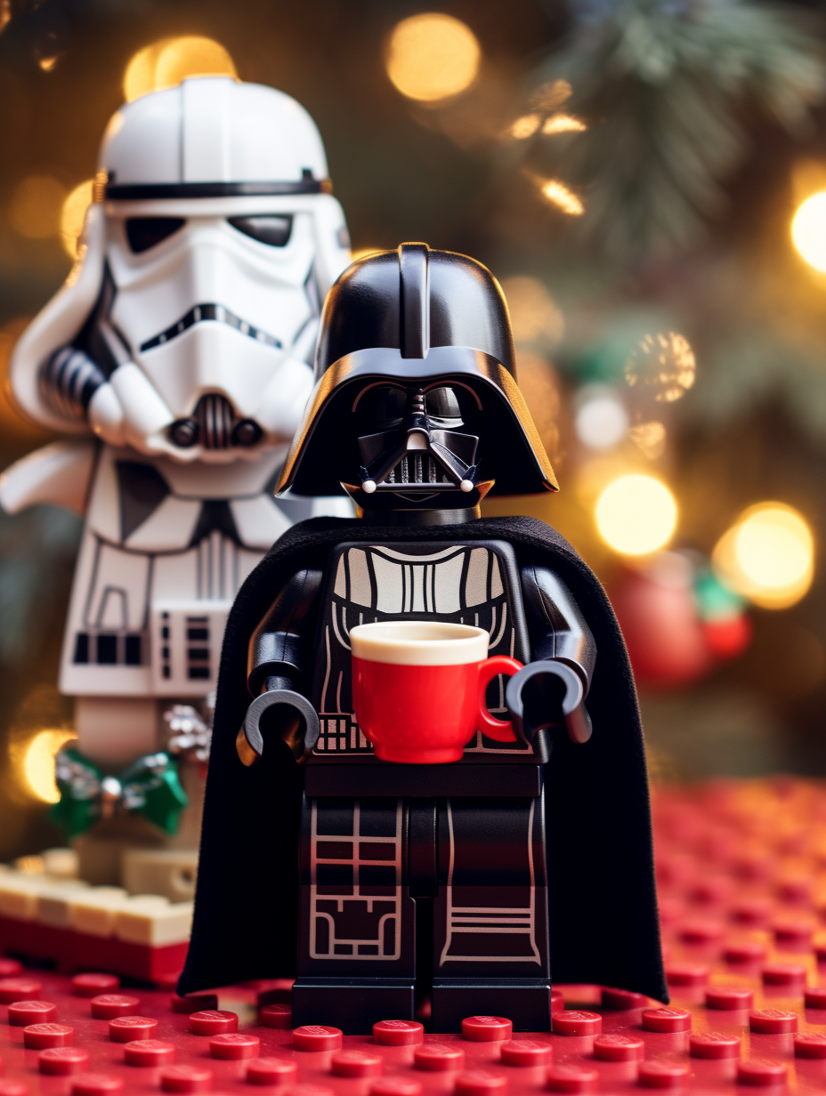 Lego Darth Vader Cup Coffee Christmas Jumper Background