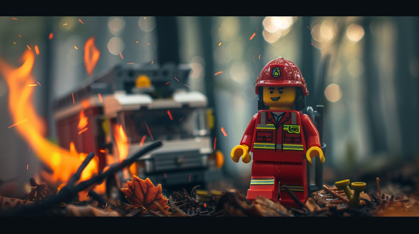 Lego Fire Rescue Team Scene