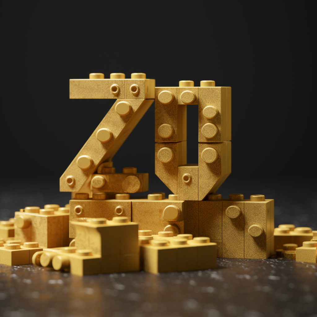 Gold fire LEGO blocks number 77