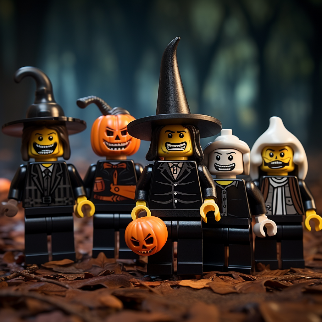 Lego Halloween characters in costume