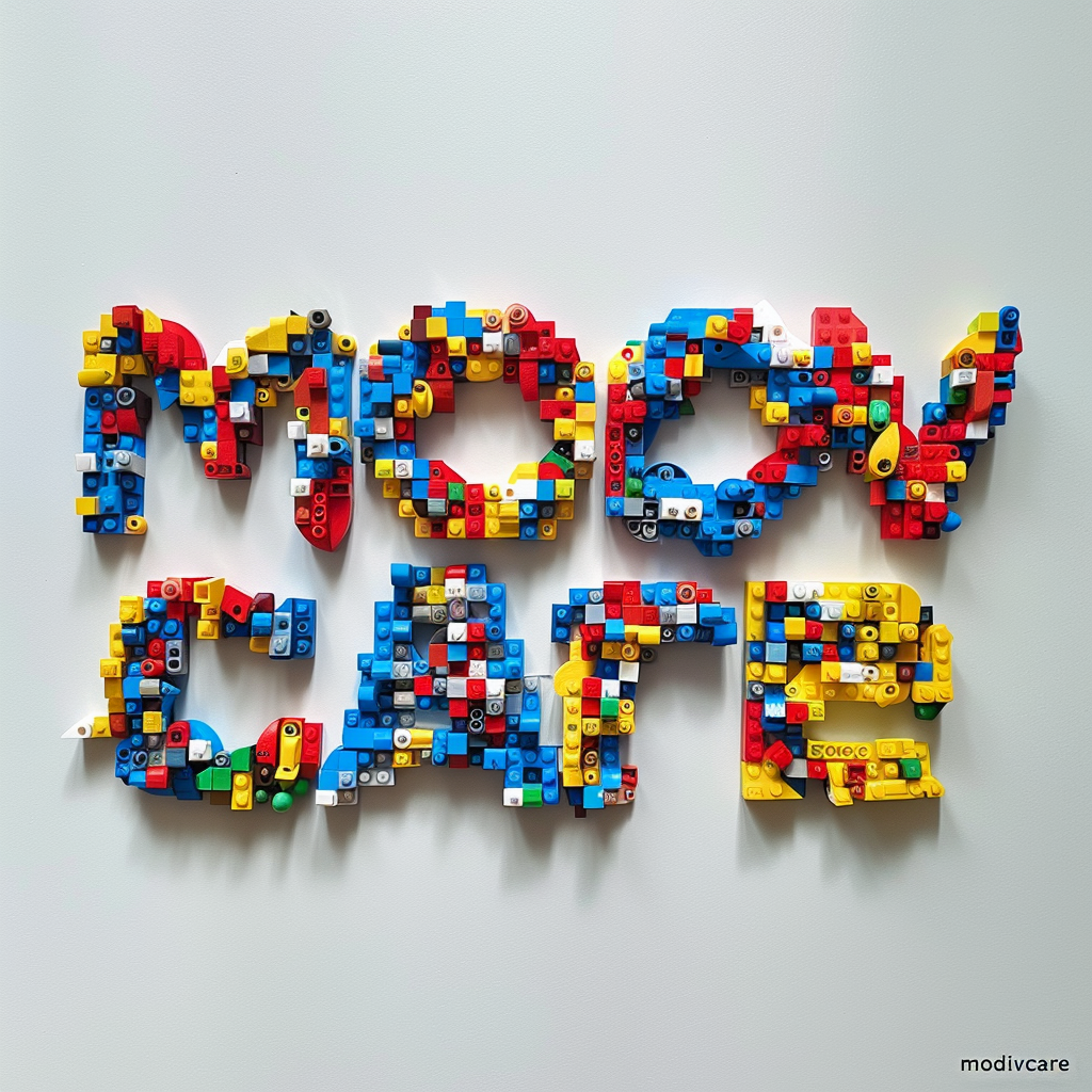 Lego pieces spell modivcare