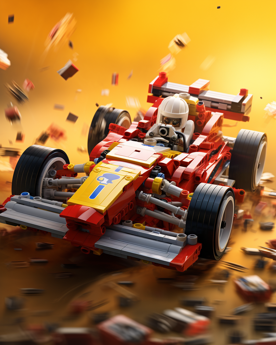 Lego racing car built with photorealistic details