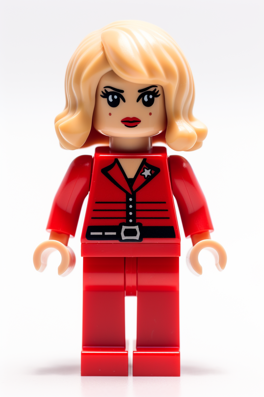 Lego Taylor Swift on White Background