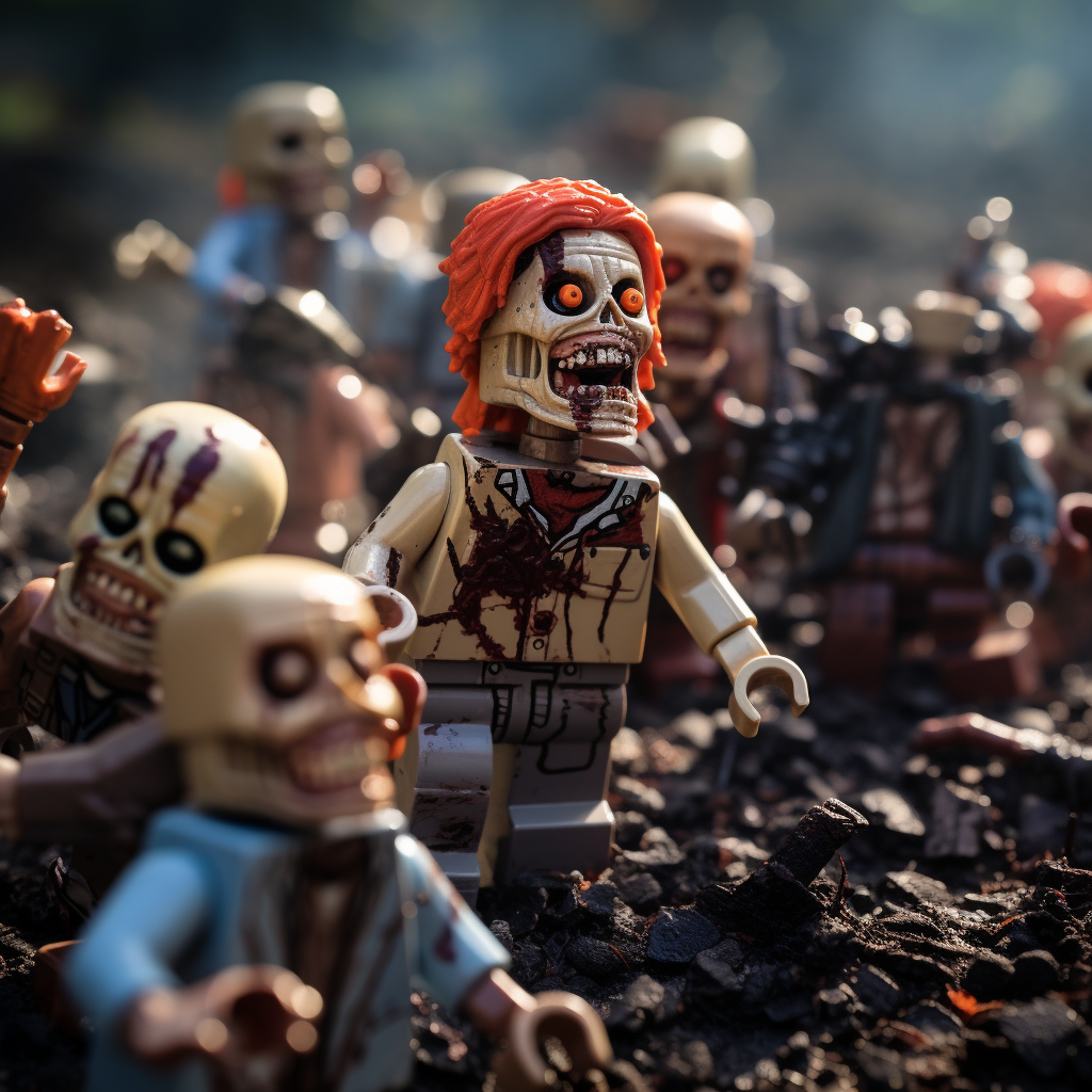 Lego zombies in action