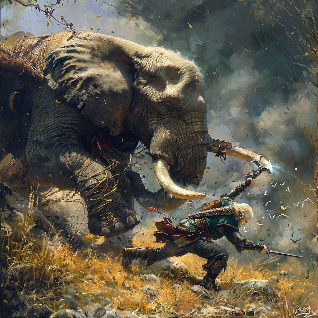 Legolas takes down Oliphant creature