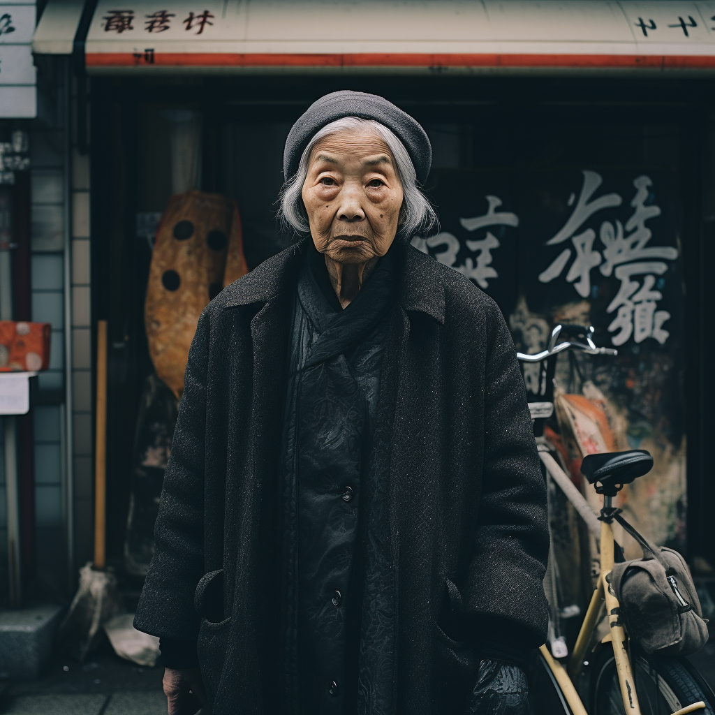 Elderwoman in Japan street snap