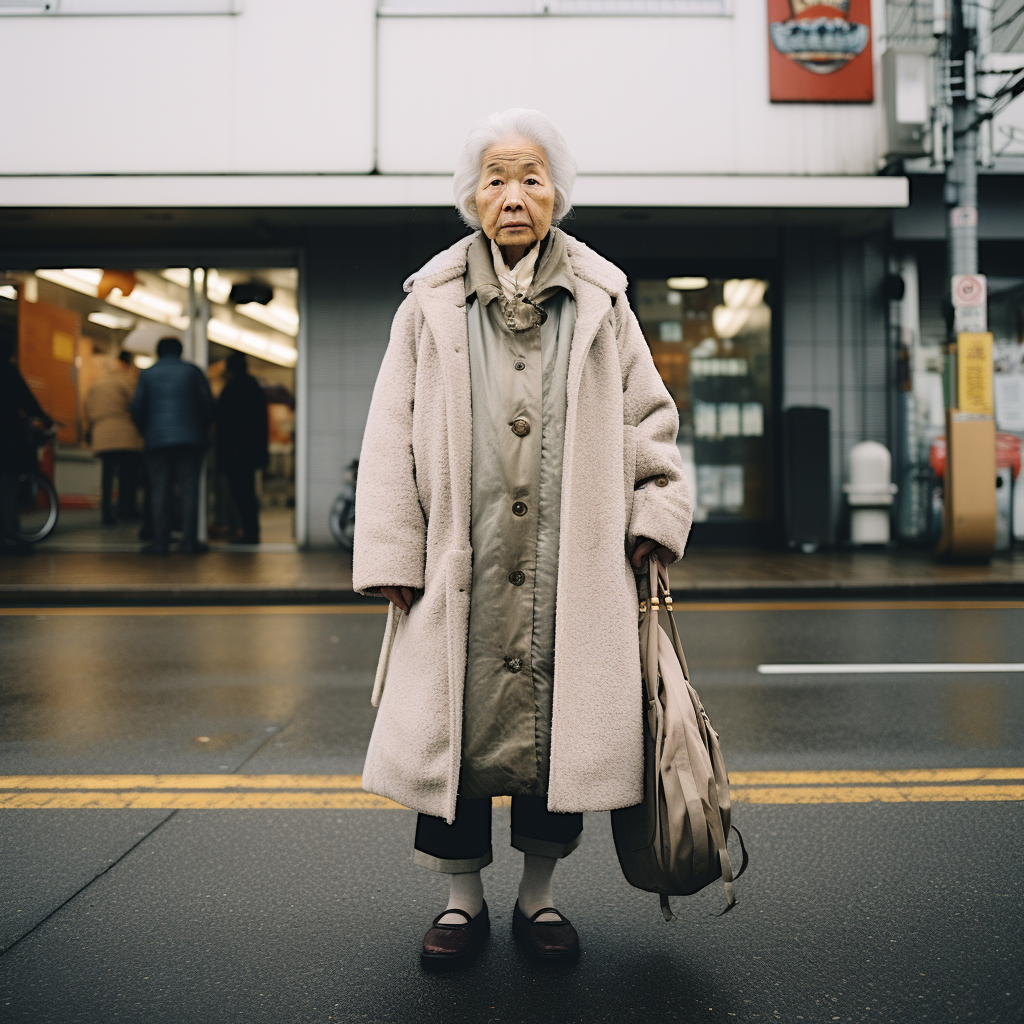 Elderwoman in Japan captured through Leica camera