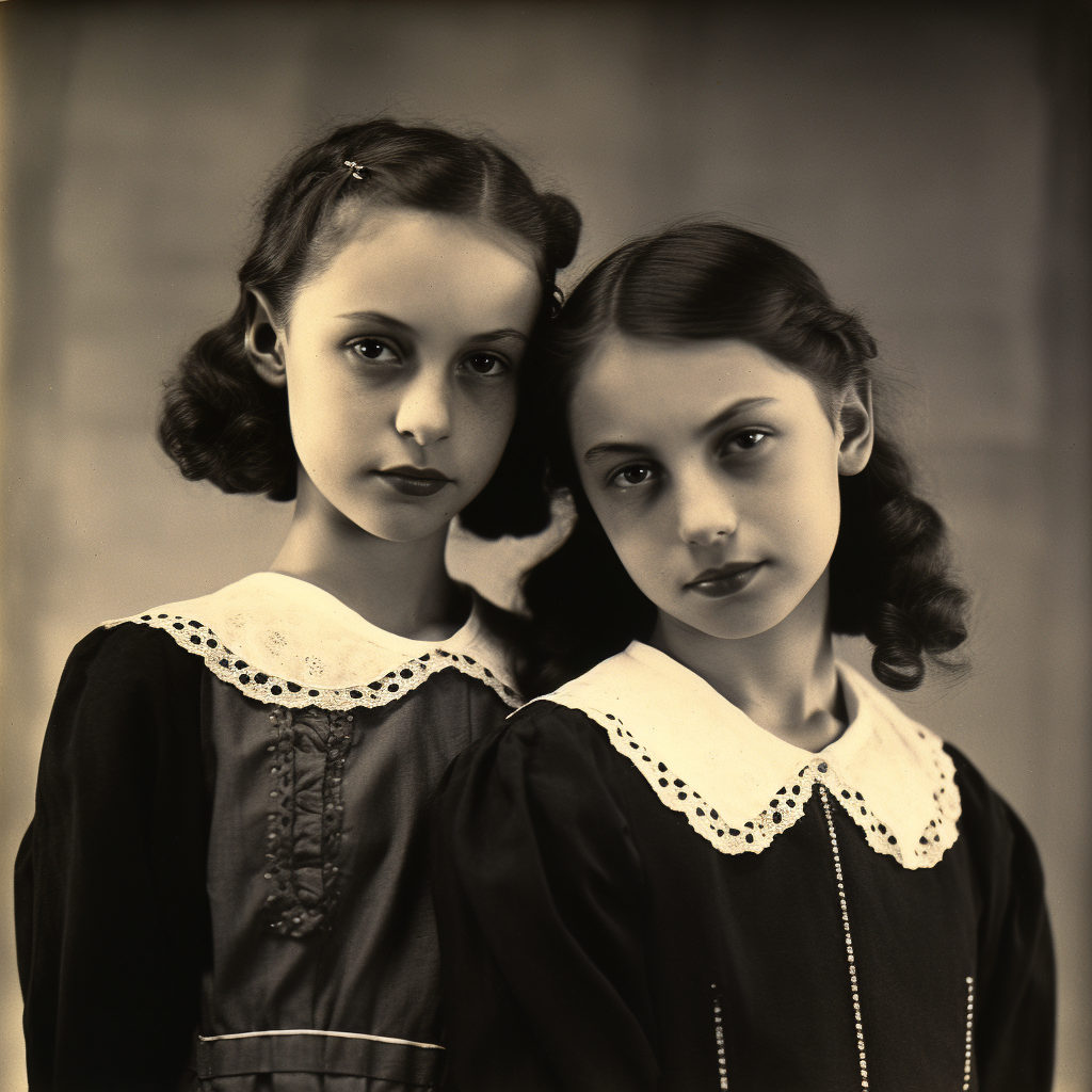 Vintage photograph of Lela and Jean, 1936