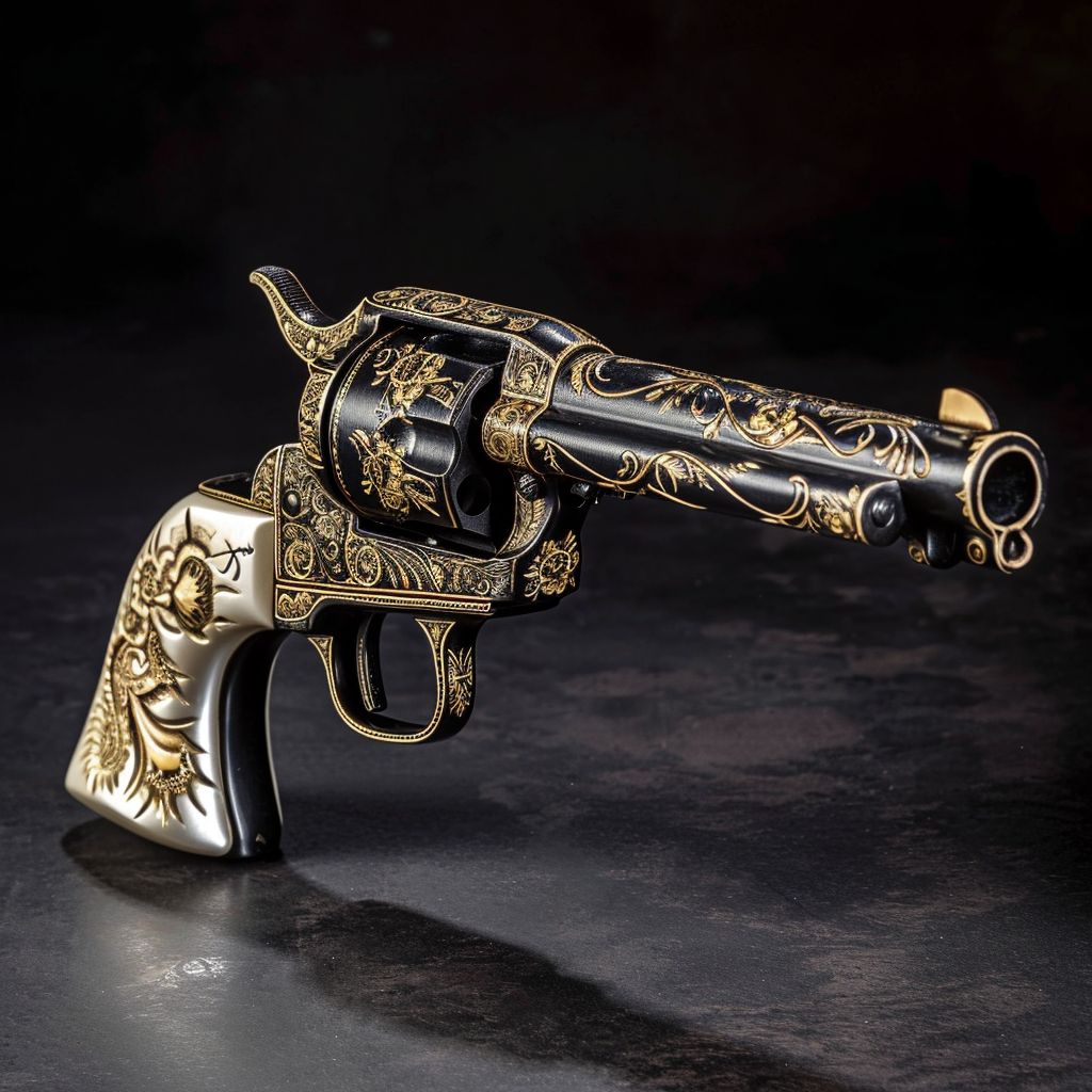 Lemat Revolver with Day of the Dead Engraving