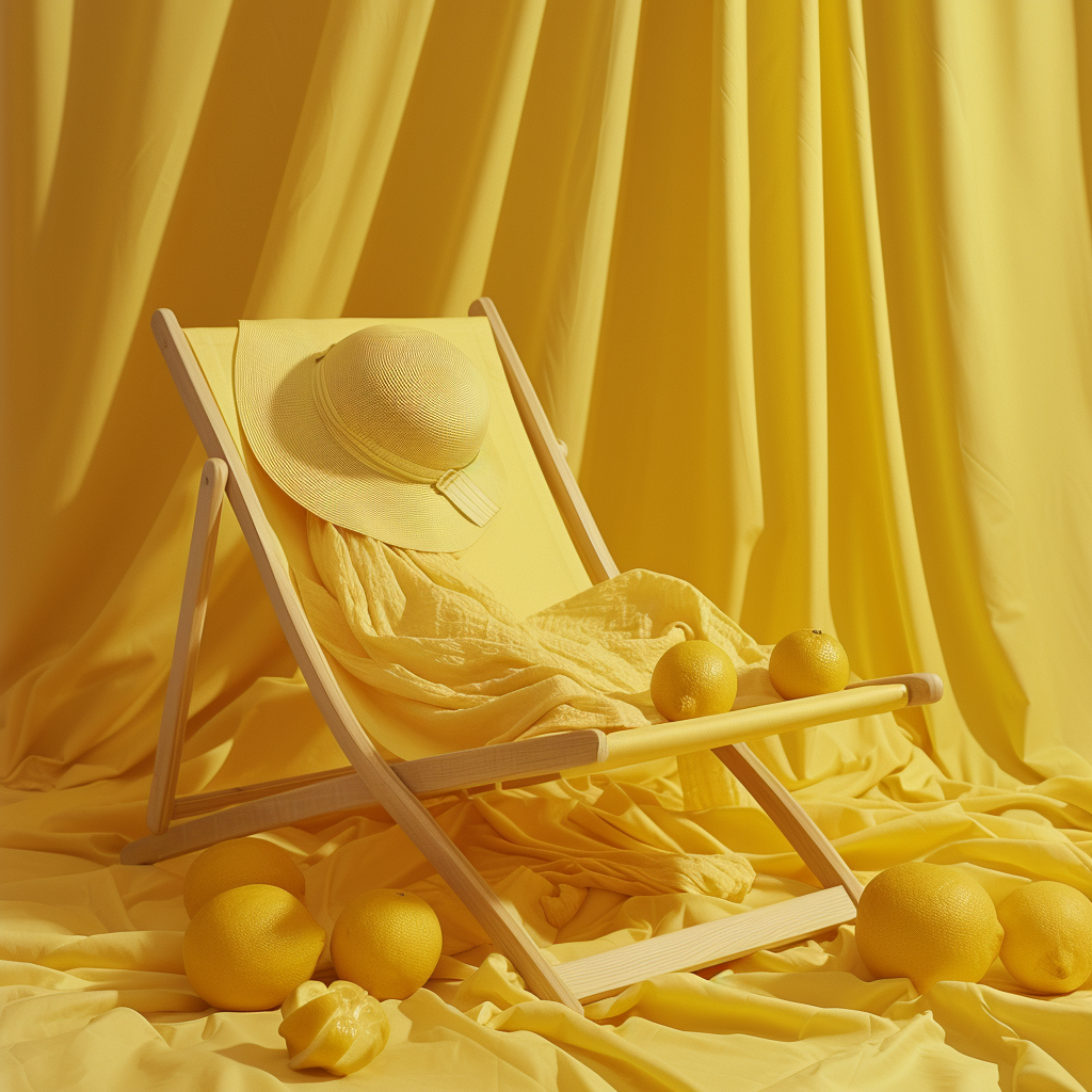 Lemon in Yellow Beach Chair