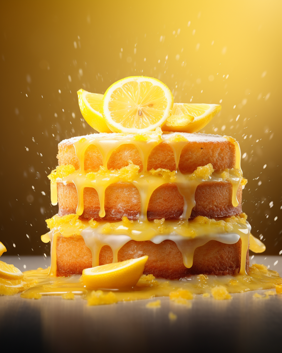 Scrumptious lemon cake with surrealistic charm