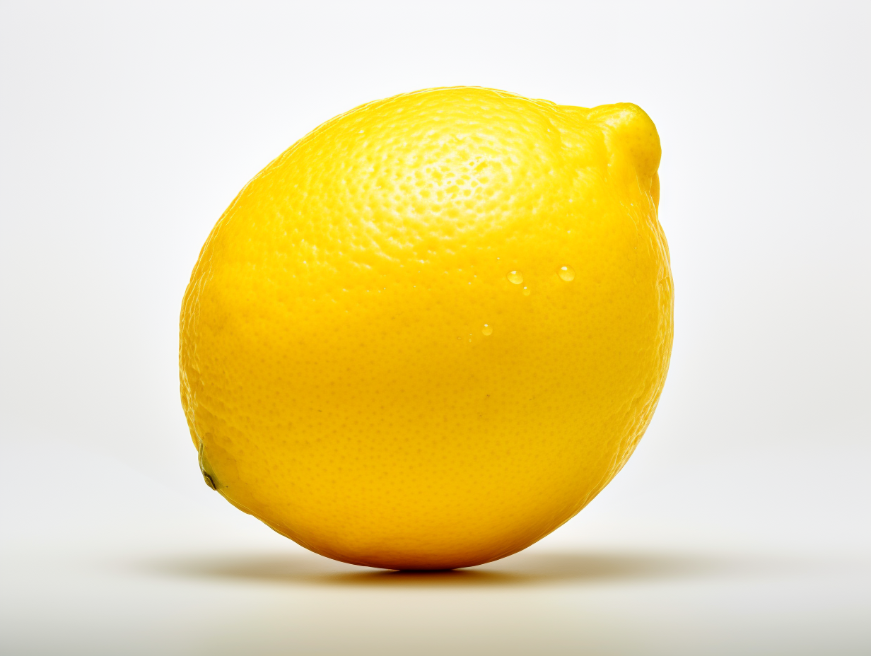 Realistic lemon on white background