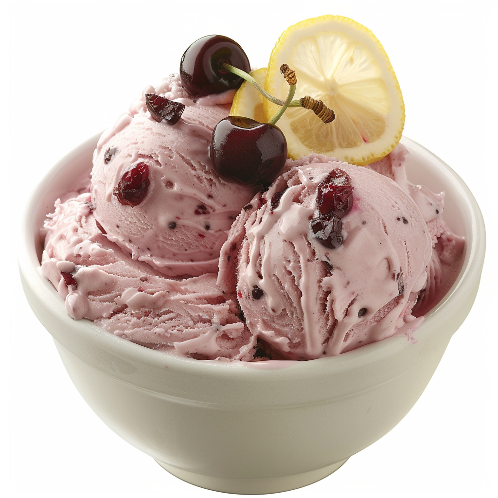 Sweet Lemon Cherry Gelato Dessert