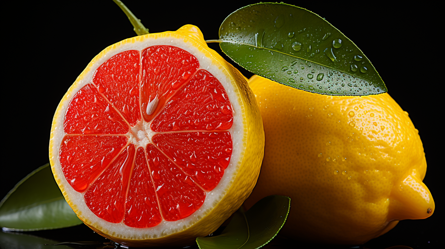 Half vibrant, half decaying lemon on white background