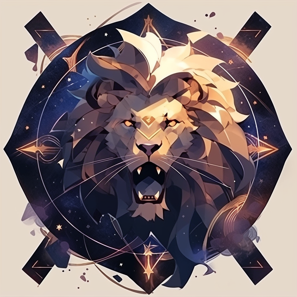 Beautiful Leo horoscope symbol in scenic style