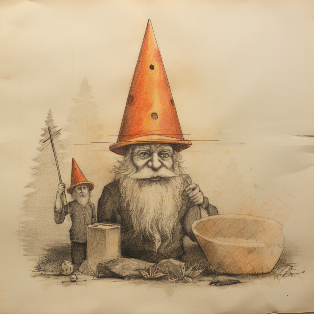 Leprechaun with Traffic Cone - Sketch