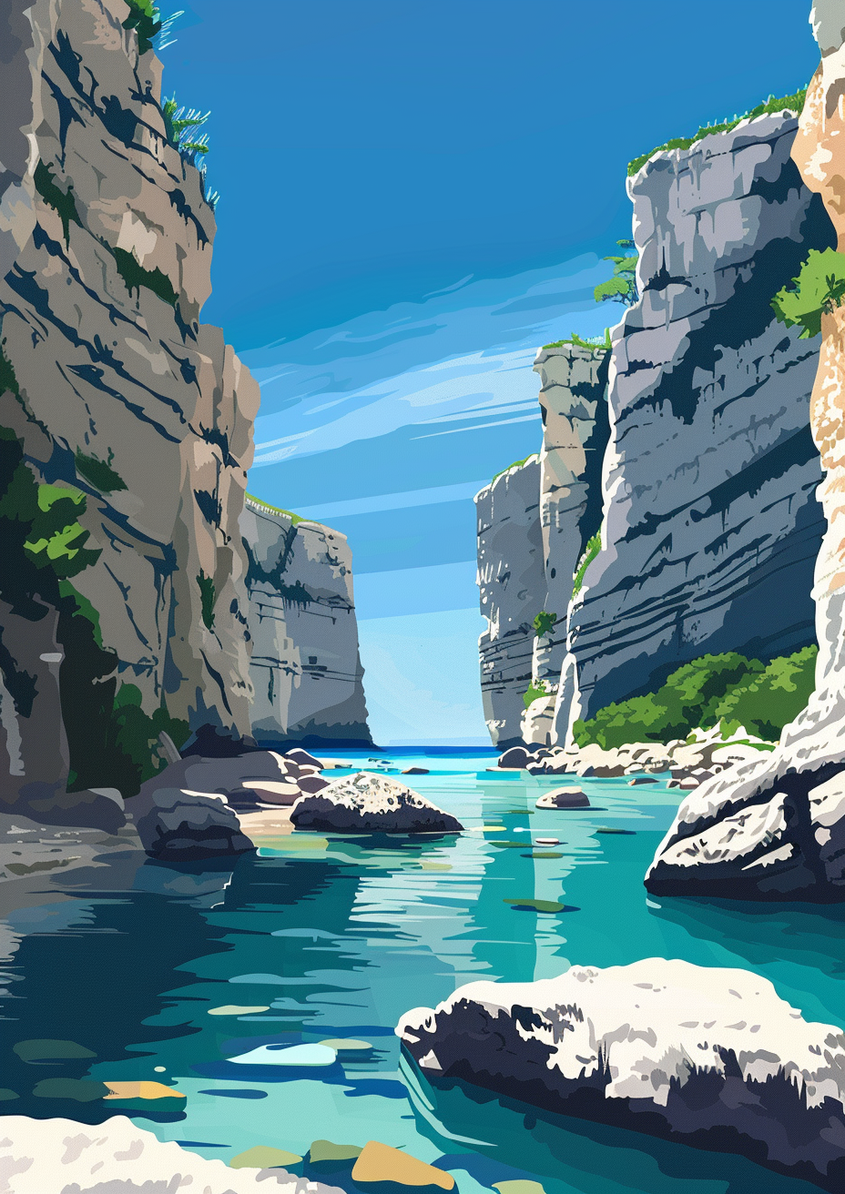 Calanques Paris Blue Sky Modern Scene