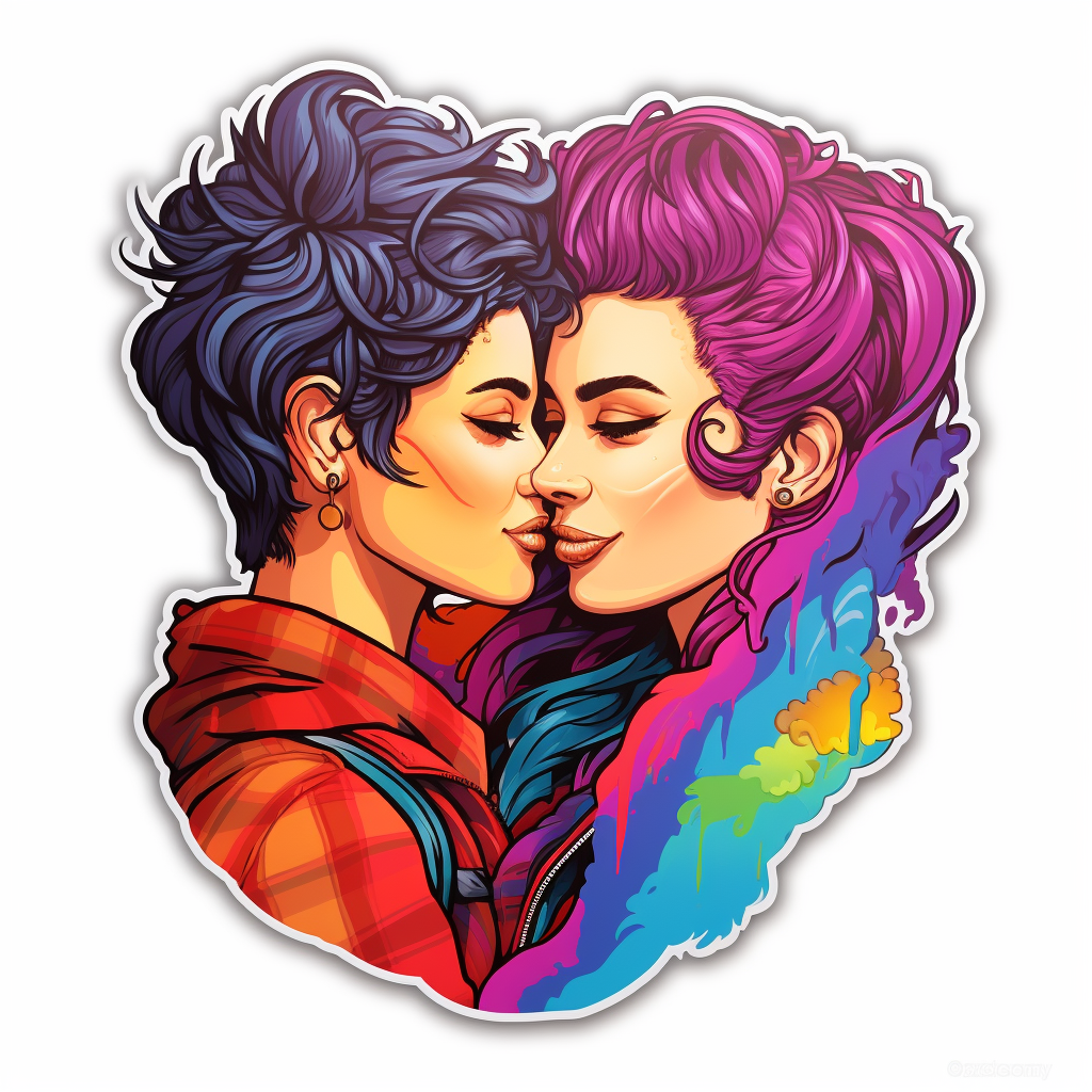 Lesbian pride stickers design