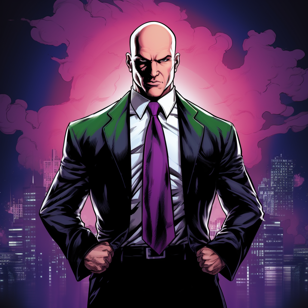 Lex Luthor in iconic heroic poses