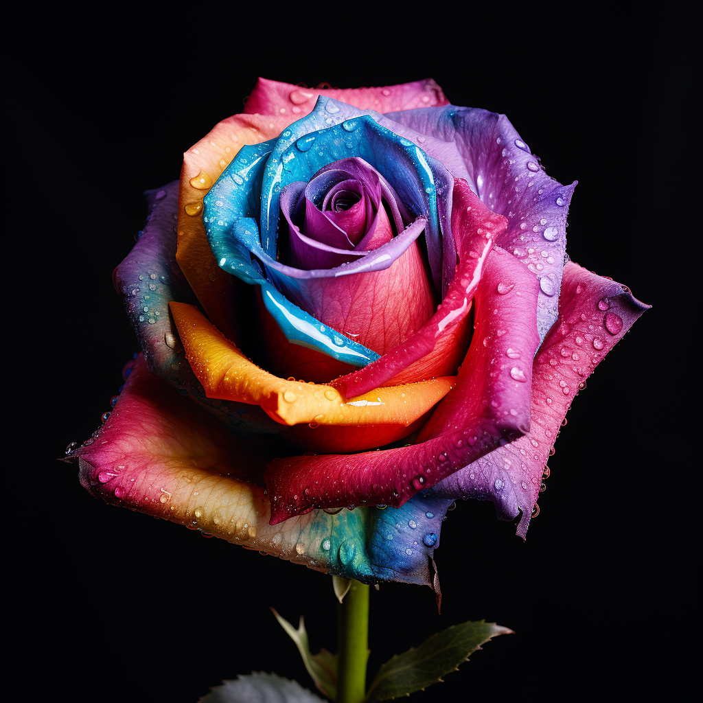 LGBT Rose on Black Background