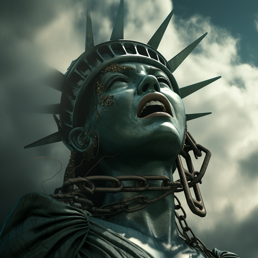 Statue of Liberty with Steel Gag