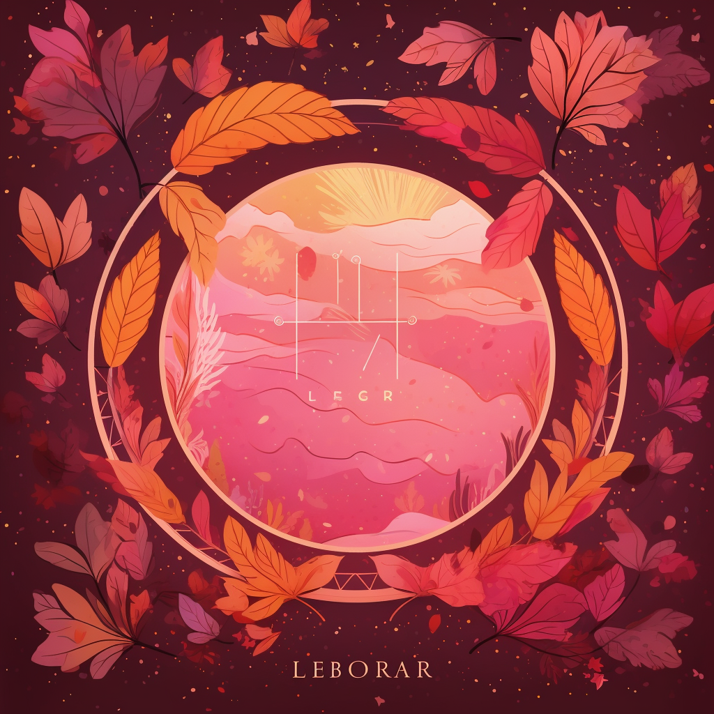 Libra Zodiac Sign with Autumn Leaves