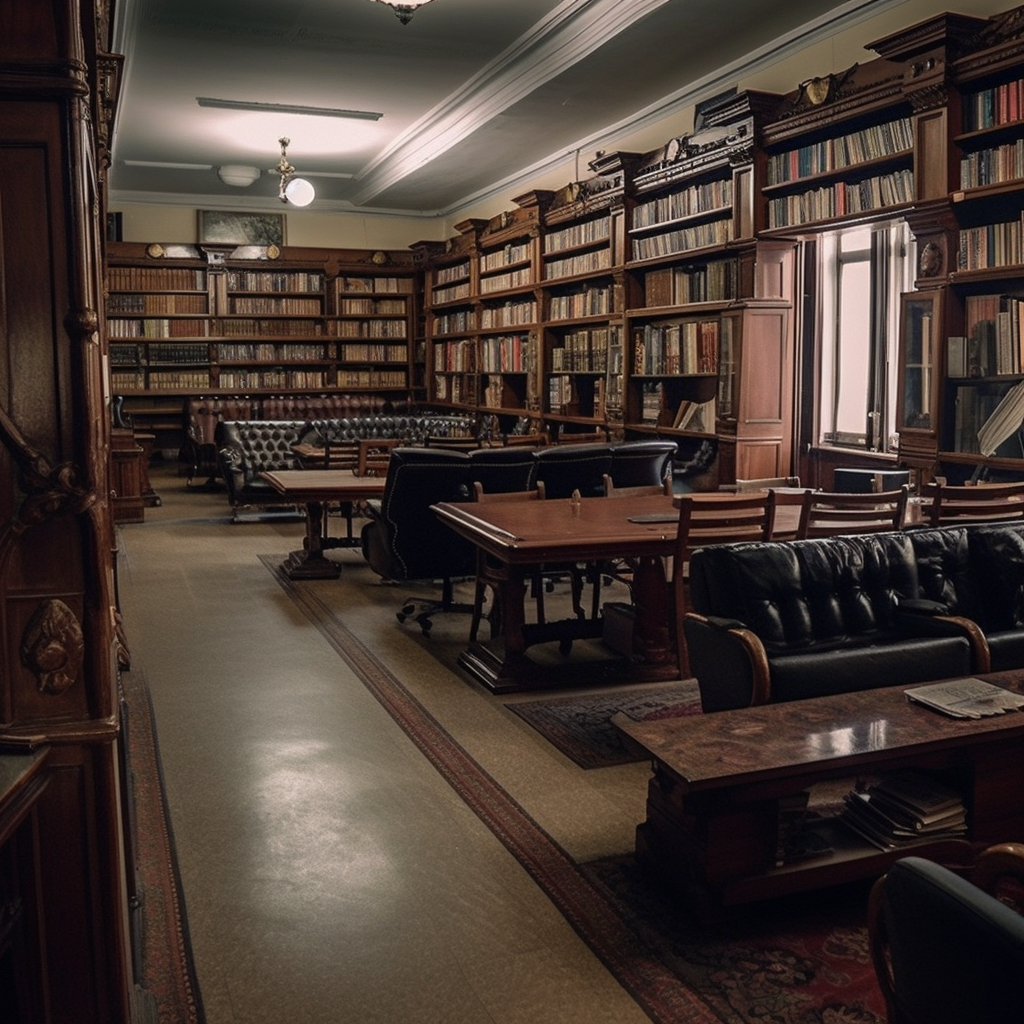 Cozy library interior with books