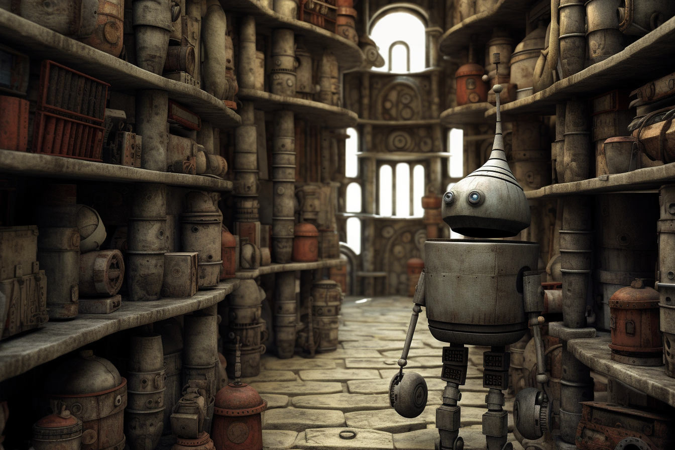 Library Clay Art Render in Machinarium Style