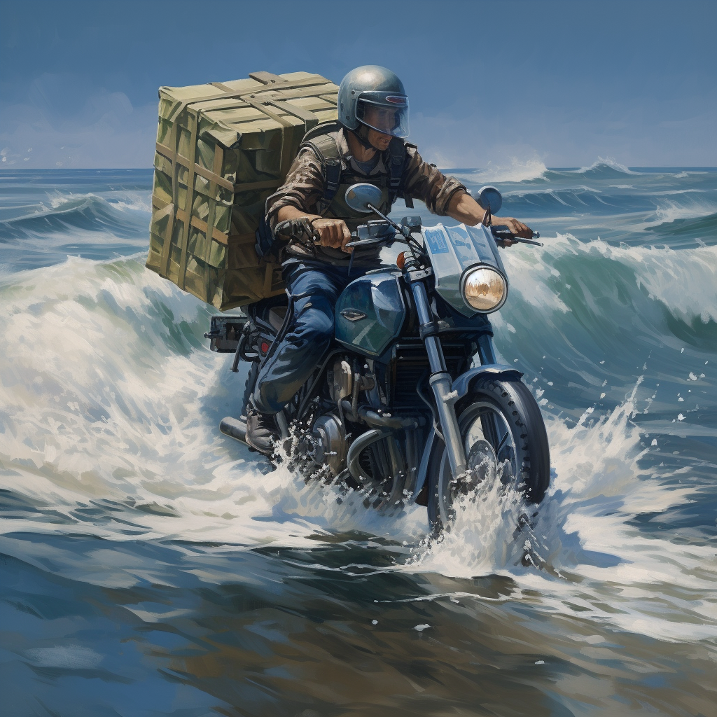 Lifesaver motorcycle sea delivery