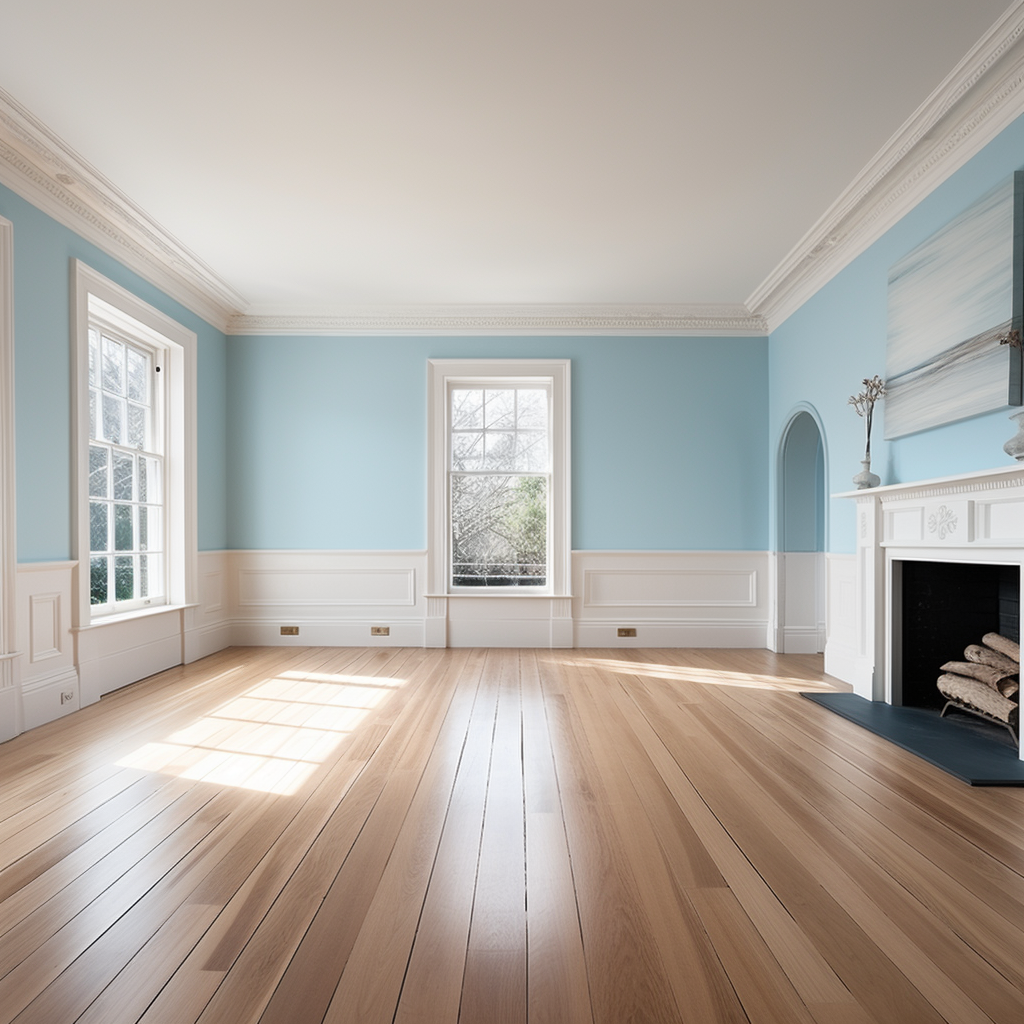 Light Blue Empty Living Room