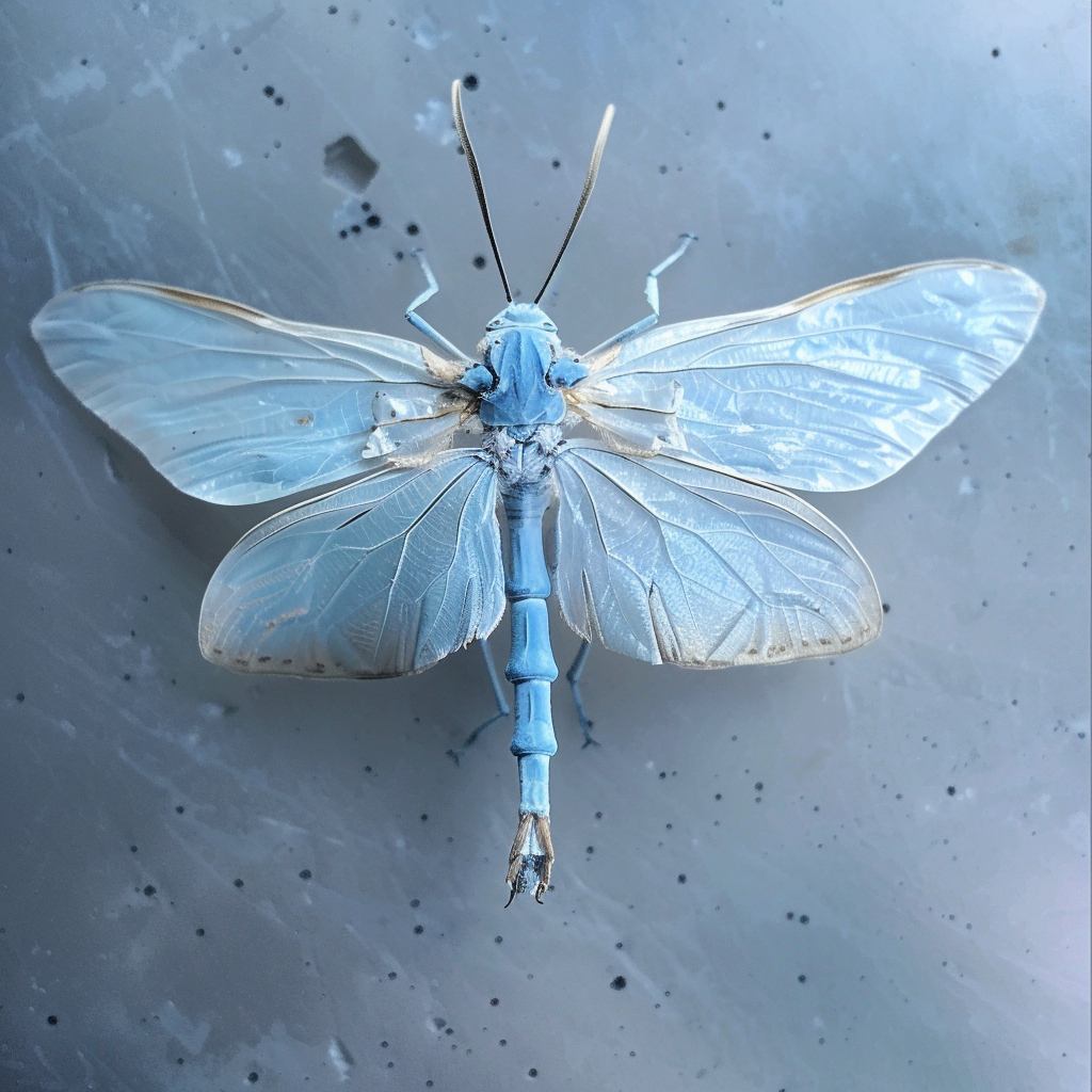 Blue moth dragonfly insect