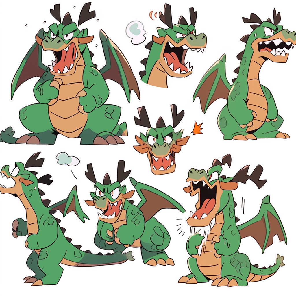 Animated Angry Dragon Illustration