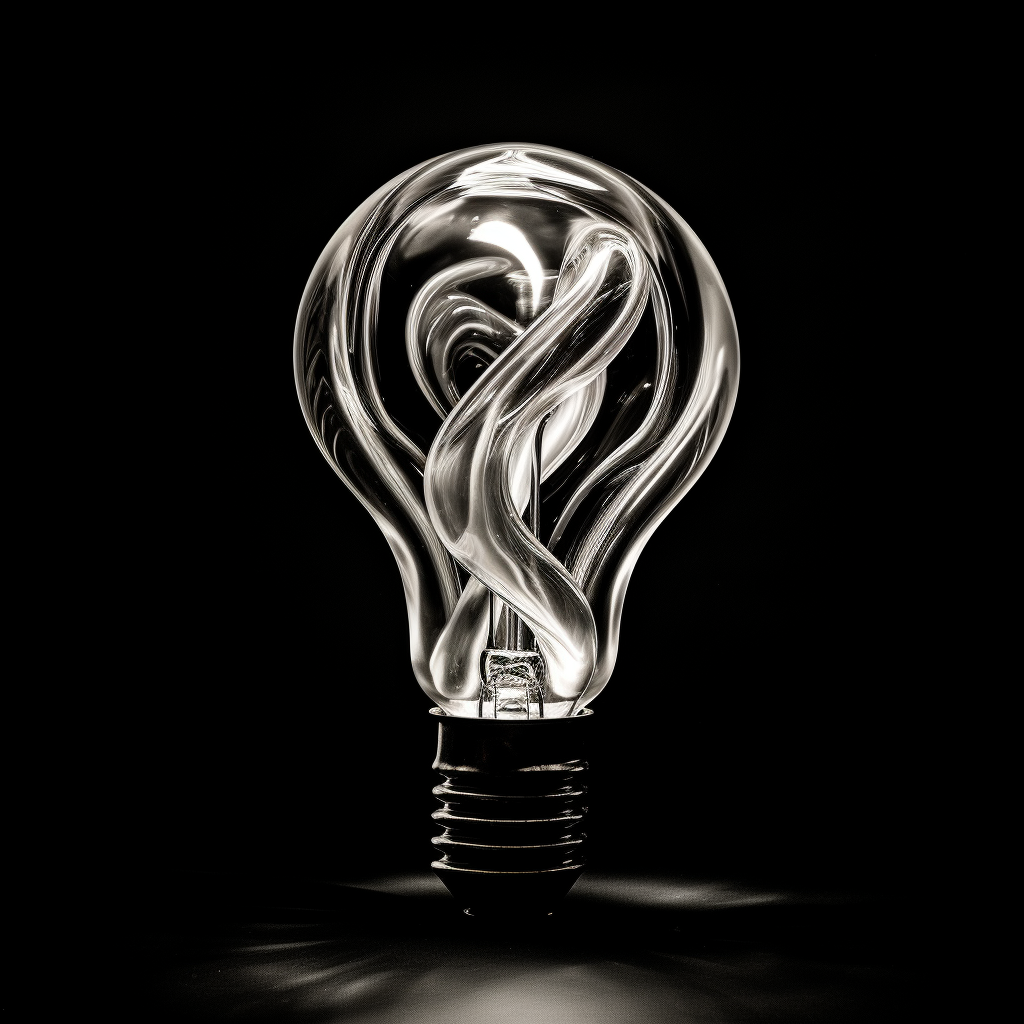 Black and white light bulb sculpture