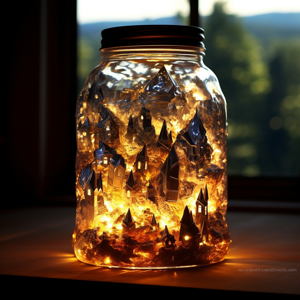 Shards of light in jar