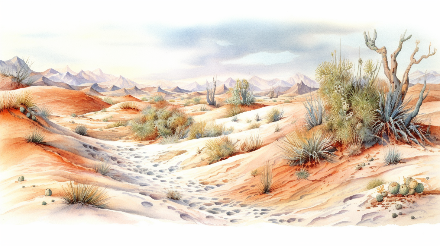 Light watercolor desert dunes clipart