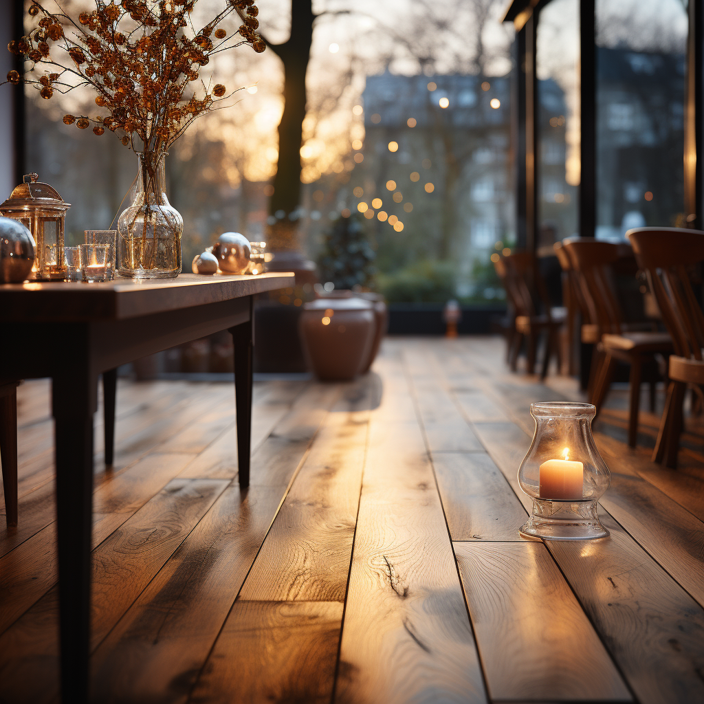 Beautiful laminate flooring with light wood texture