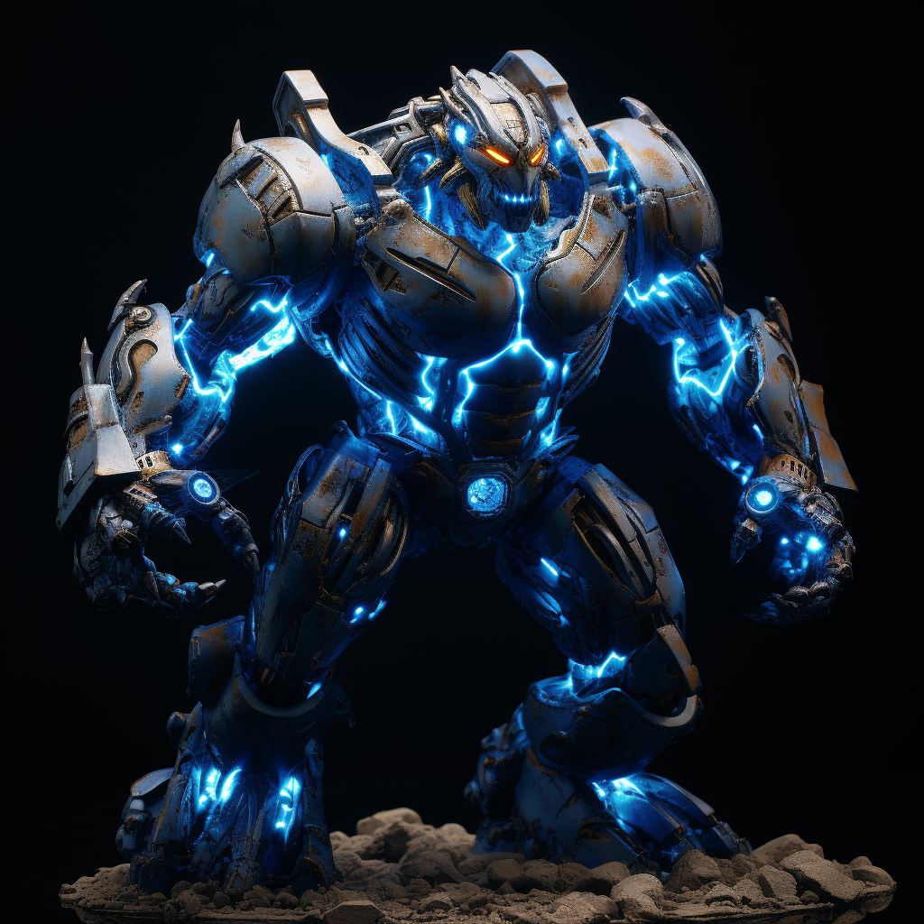 lightning golem with blue energy