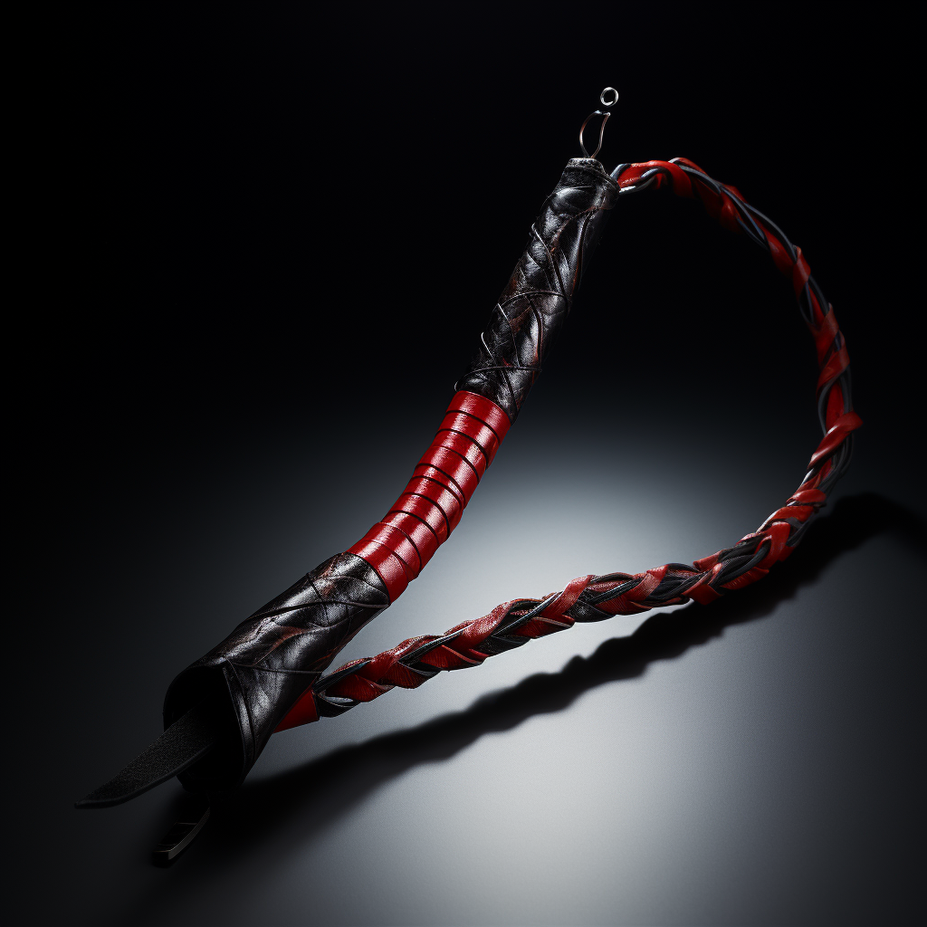 Lightning wrapped leather whip