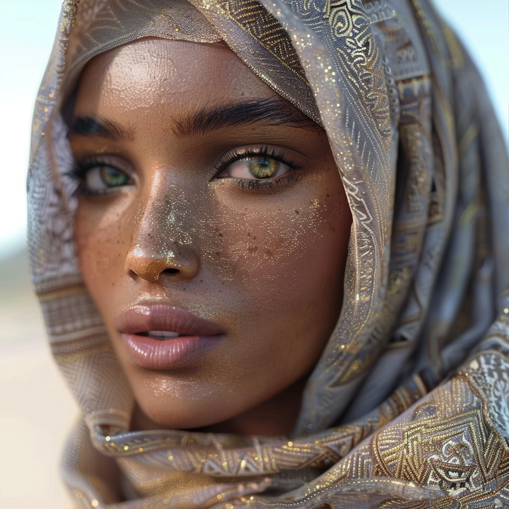 lightskin Somali girl cinematic beauty