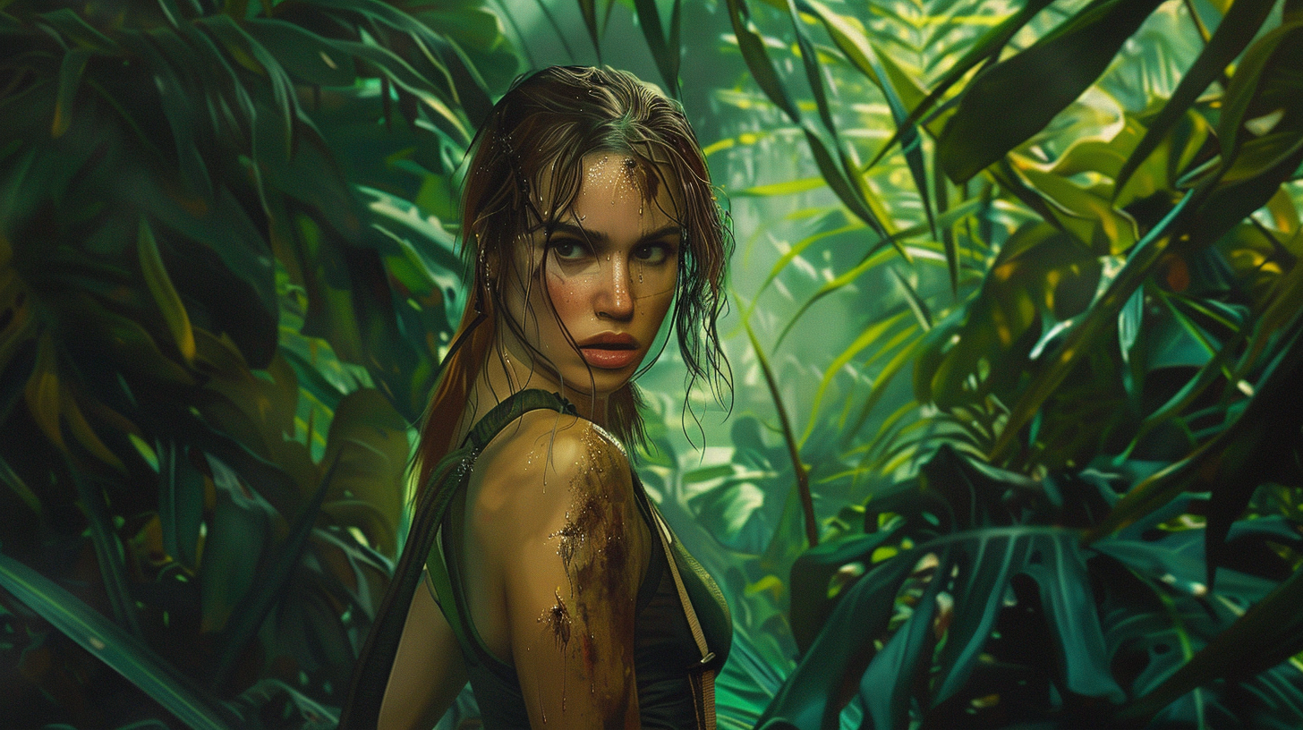 Lily James Lara Croft Jungle Expedition