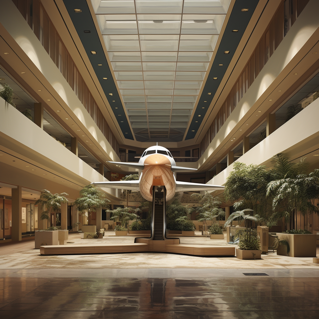 Desolate Mall Hyperrealistic Photo